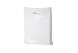 PE-Tragetasche DKT 400×450+(2×40) mm, weiss, 60 µm, mit Griffloch