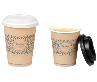 Heissgetränke-Becher PLA-beschichtet «Genuss»