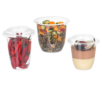 Feinkostbecher aus rPET ELEGANCE & Deckel