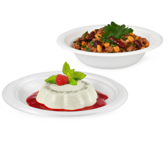 Teller & Schale aus Bagasse rund