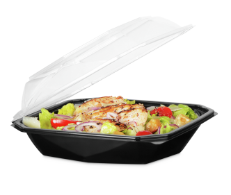 Salatschale aus PET Octaview mit Deckel