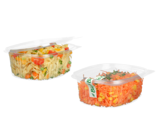 Salatschale aus rPET rechteckig mit Deckel