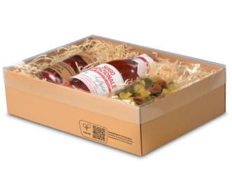 Stulpschachtel braun mit Klarsichtdeckel