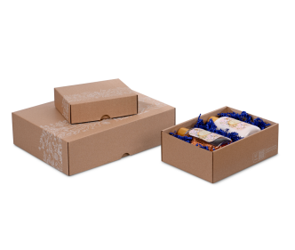 Geschenkschachtel mit Stulpdeckel & floralem Muster