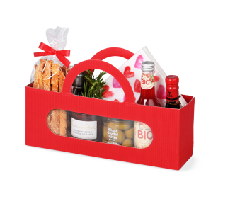 Geschenktasche mit Sichtfenster quer