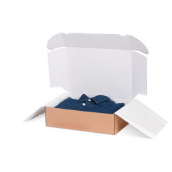 Klappschachtel mit Einstecklaschen, innen weiss