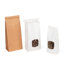 Blockbodenbeutel aus Kraftpapier mit Verschluss