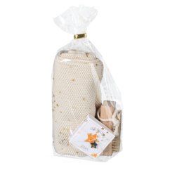 Kreuzbodenbeutel aus OPP mit Sternen