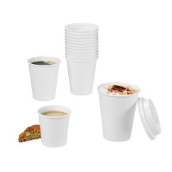 Heissgetränke-Becher PE-beschichtet weiss