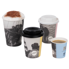 Heissgetränke-Becher PE-beschichtet «delicious memory»