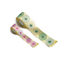 Klebeetikett rund «bite.smile.repeat.»