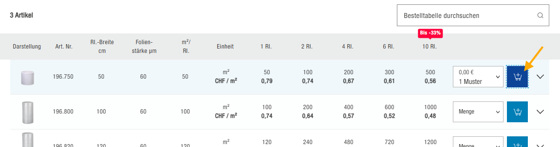 So legen Sie ein Gratis-Muster von MEDEWO in den Warenkorb