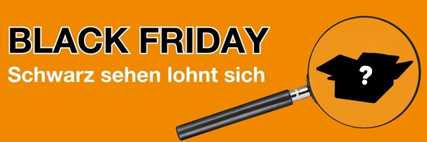 Schwarze Verpackungen hinter Lupe