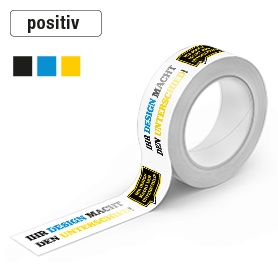 Positiv-Druck 3-farbig auf weißem Band