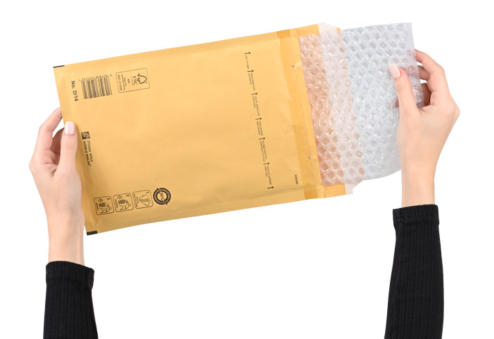 Aufbau einer Luftpolster Versandtasche