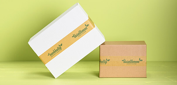 Schachteln mit der Aufschrift «nachhaltig»