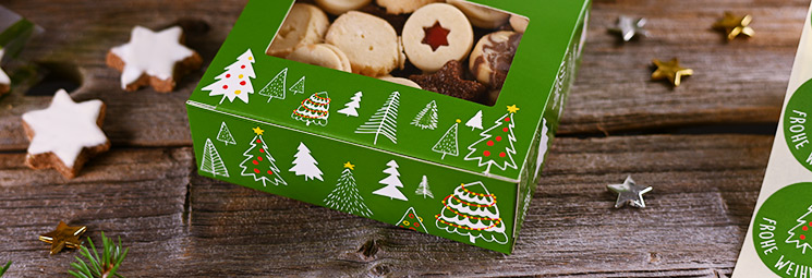 Gebäckkarton mit Weihnachtsmotiv «WALDWEIHNACHT»