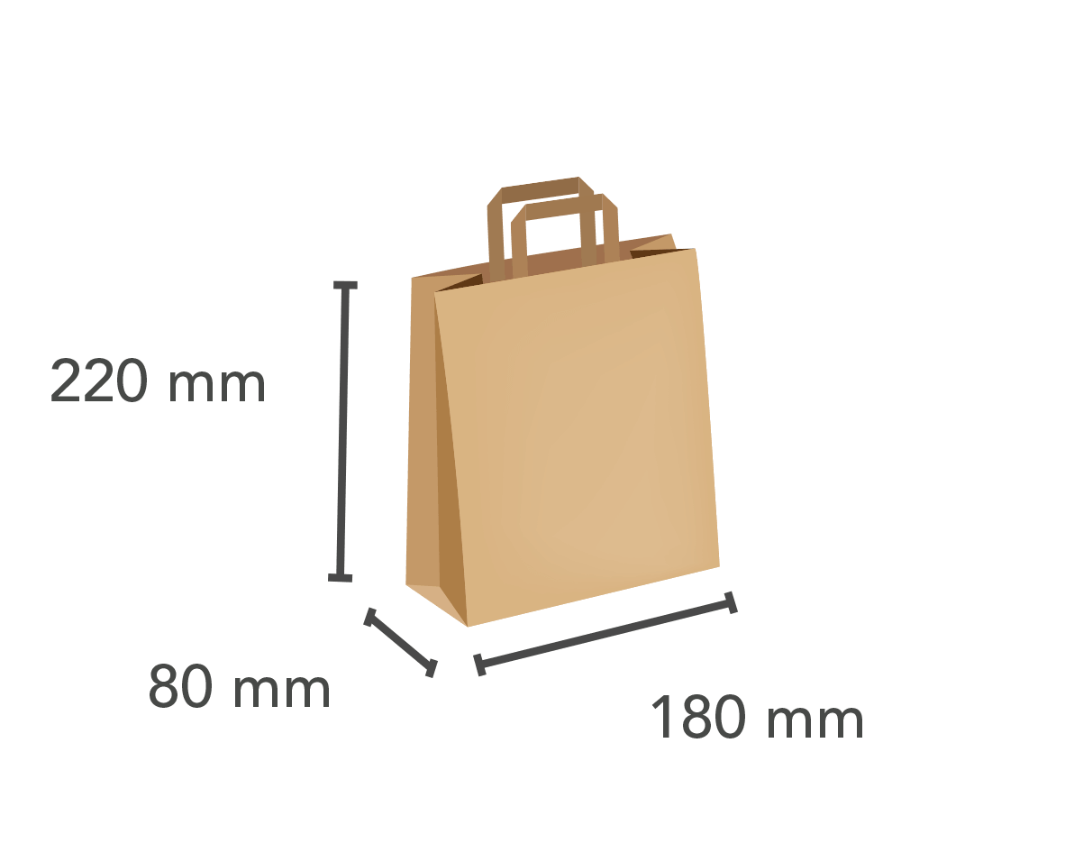 Papiertragetasche 180&times;80&times;220 mm 
