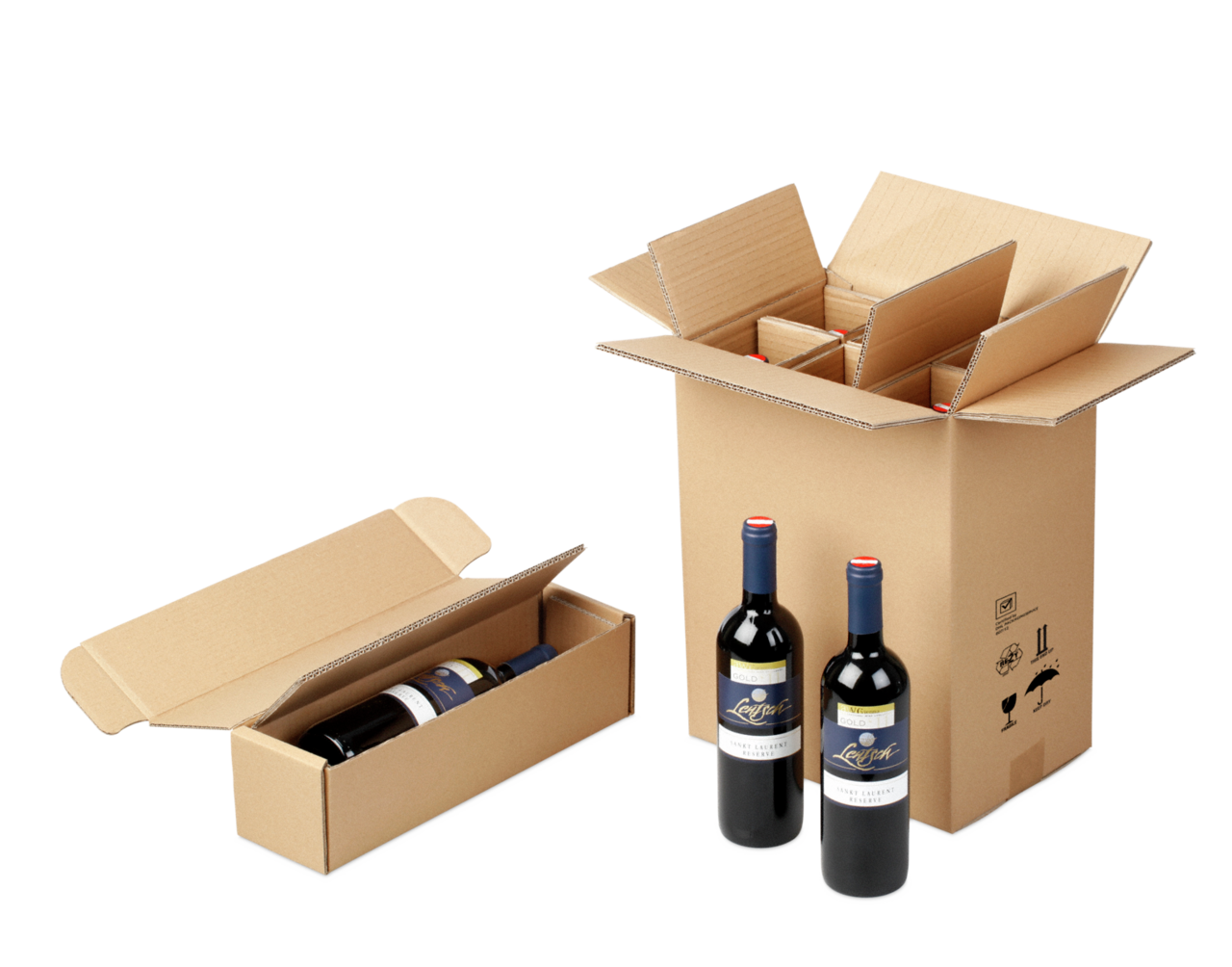 Flaschenkarton für 0,75 Liter, DHL zertifiziert
