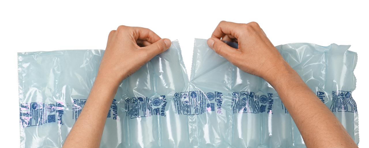 leichtes Abtrennen der Luftpolsterkissen dank Perforation
