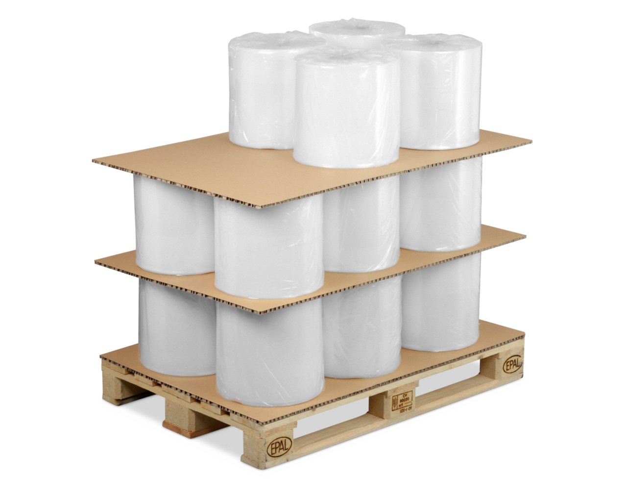 Palettenzwischenlage aus Wabenpappe