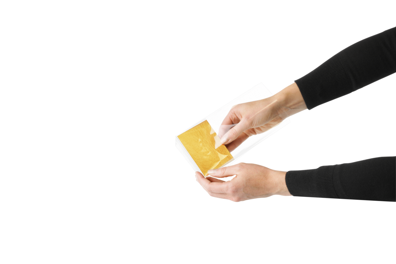 Kartoneinlage gold/weiß zu Blockbodenbeuteln