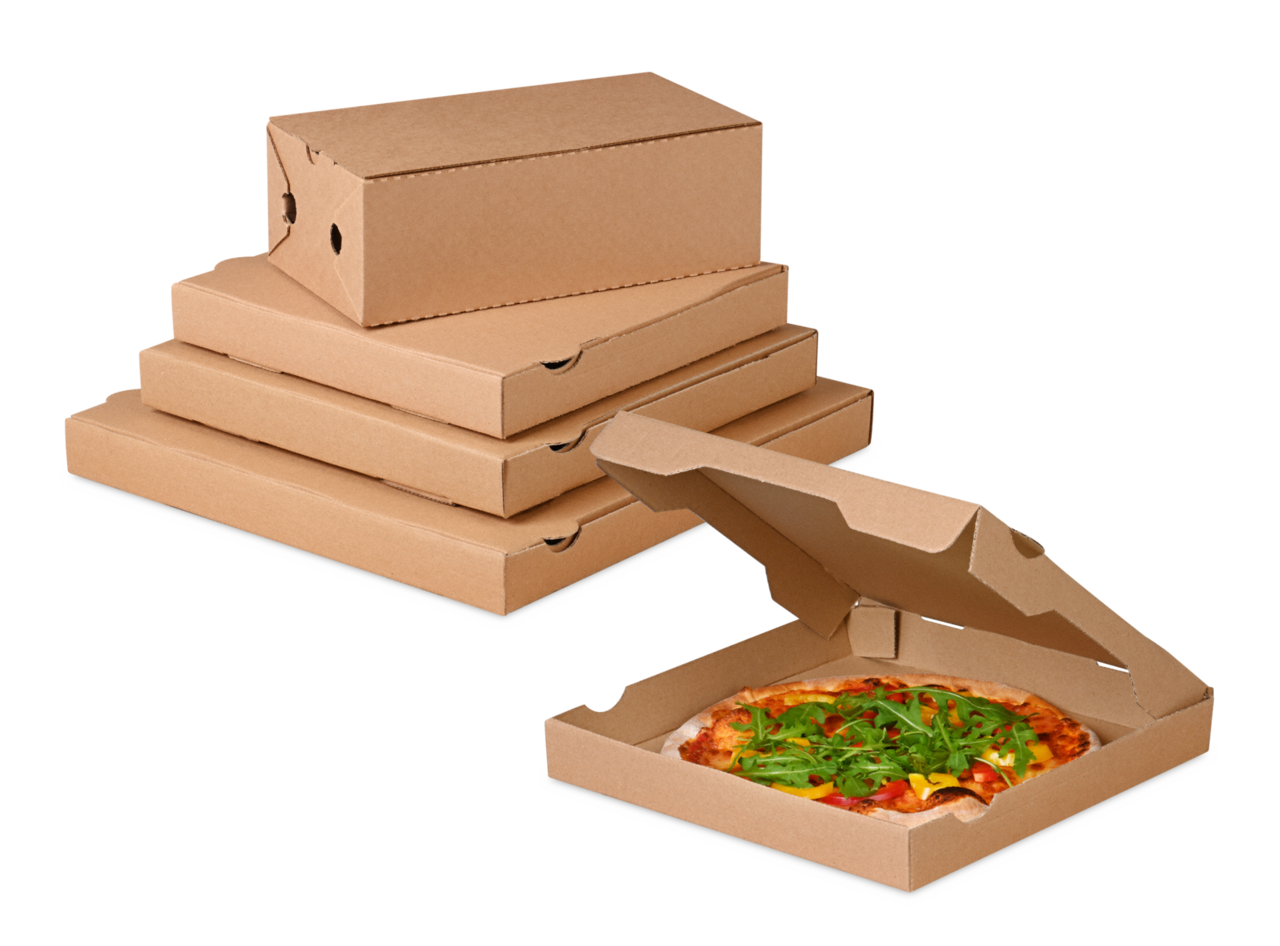 Pizza-Karton braun