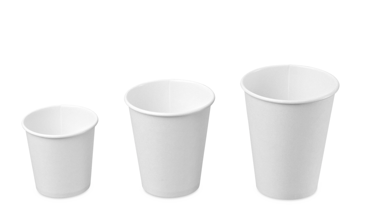 Heißgetränke-Becher PE-beschichtet weiß