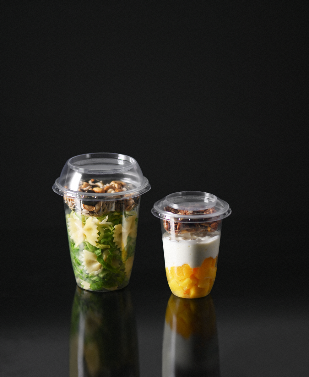 Feinkostbecher aus rPET ELEGANCE & Deckel