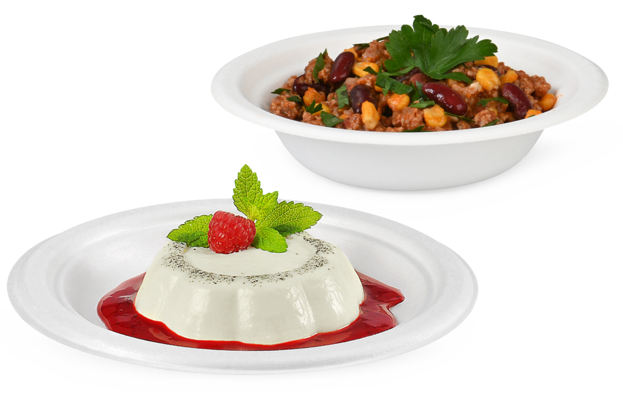 Teller & Schale aus Bagasse rund
