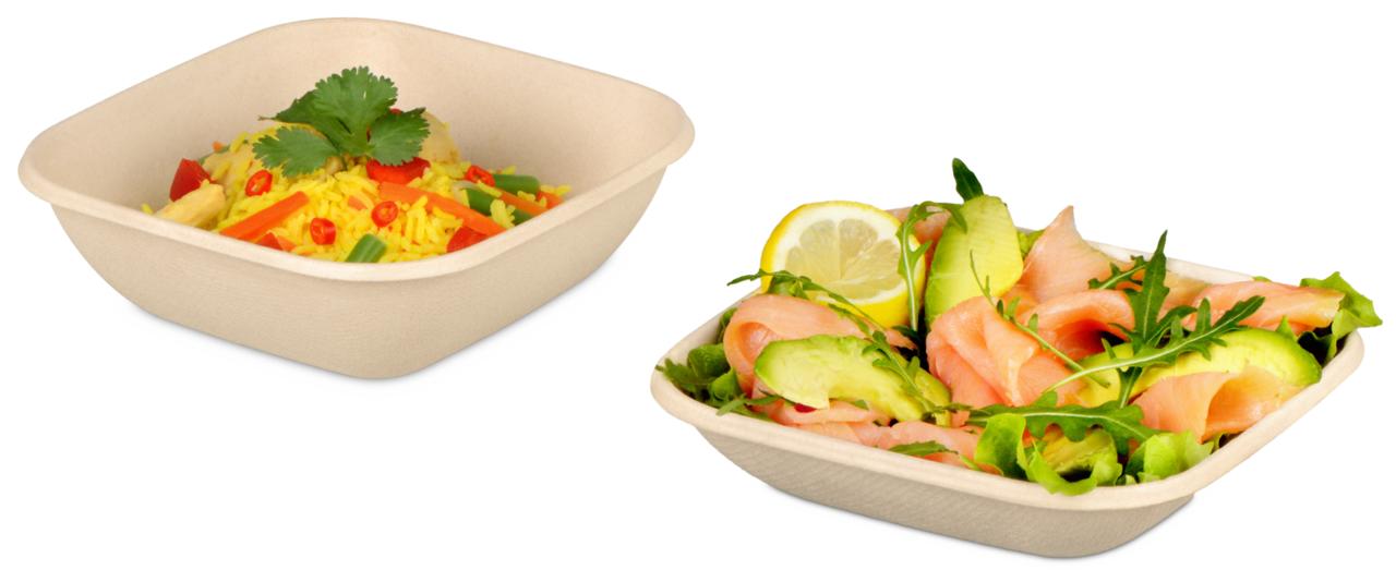 Schale aus Bagasse quadratisch