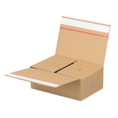 Versandkarton wiederverschlie&szlig;bar einwellig, , 384&times;284&times;180 mm, braun, COMFORT-BOX RETURN PLUS