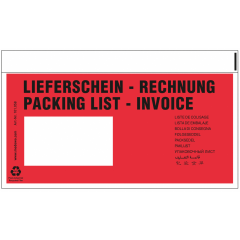 MECABAG 230&times;110 mm, rot, Fenster links, Liefer./Rechn., mit Repetierverschluss