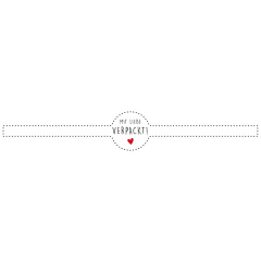 Motiv-Etikett, 55 &times; 320 mm, l&auml;nglich, &laquo;mit Liebe verpackt&raquo;