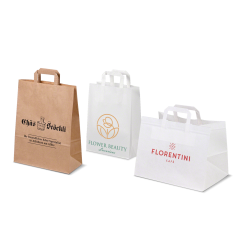 Papiertragetaschen mit Flachhenkel bedrucken