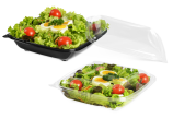 Salatschale aus PET quadratisch mit Deckel