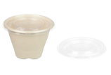PP-Deckel zu Schale aus Bagasse konisch