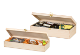 Verpacken Sie besondere Geschenke in Holzkassetten mit Holzwolle oder SizzlePak®