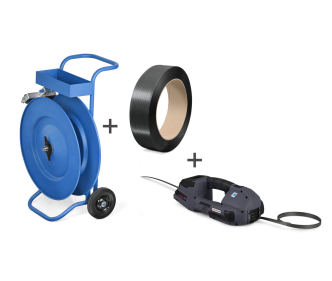 Umreifungsset PP-Großrolle Recycling + BXT 4-16 + Abroller