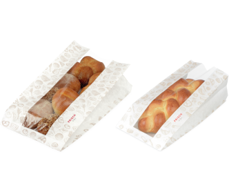 Papierfaltenbeutel mit Sichtstreifen «FRISCH & fein»