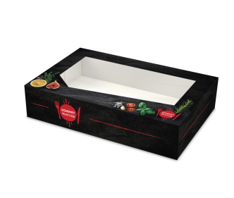 Catering-Karton mit Sichtfenster GOURMET