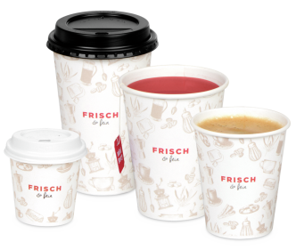 Heißgetränke-Becher PE-beschichtet «FRISCH & fein»