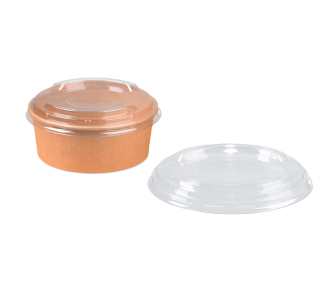 rPET-Deckel zu Salatschale aus Pappe rund