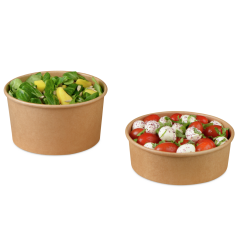 Salat-/Menüschale aus Karton braun rund