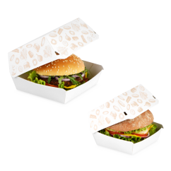 Burger-Box aus Karton «FRISCH & fein»