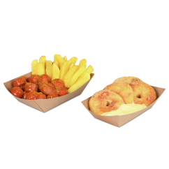 Snack-Schale aus Pappe braun