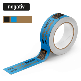 Negativ-Druck 2-farbig auf braunem Band