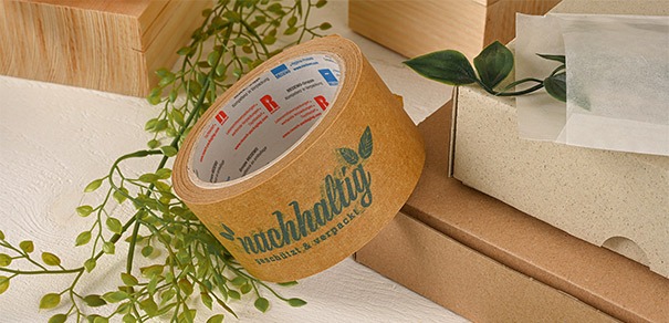 Papierklebebänder mit der Aufschrift «nachhaltig»